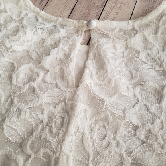 🌷Perceptions Petite white lace dress size medium - Picture 4 of 9